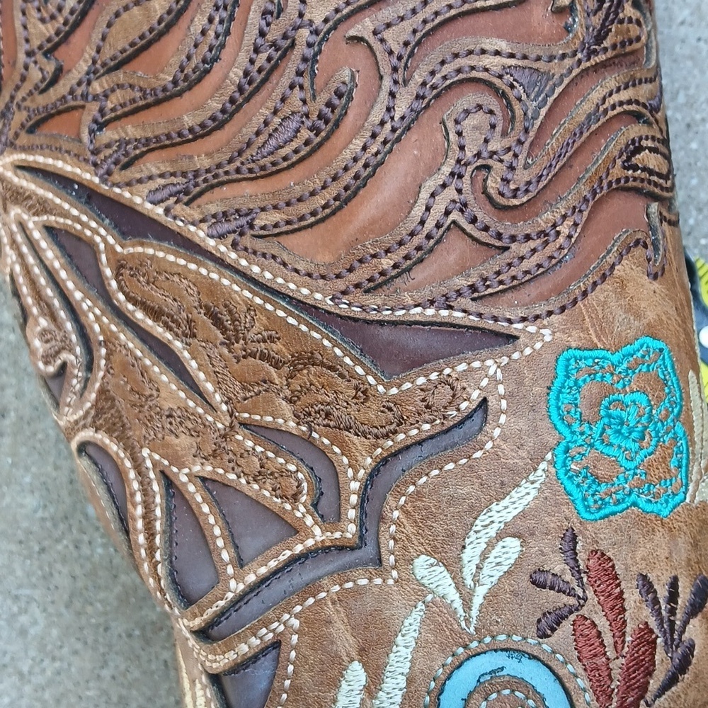 Corral Women's Iridescent Collection Western Boot Square Toe Sand Sz 6 - Picture 9 of 13